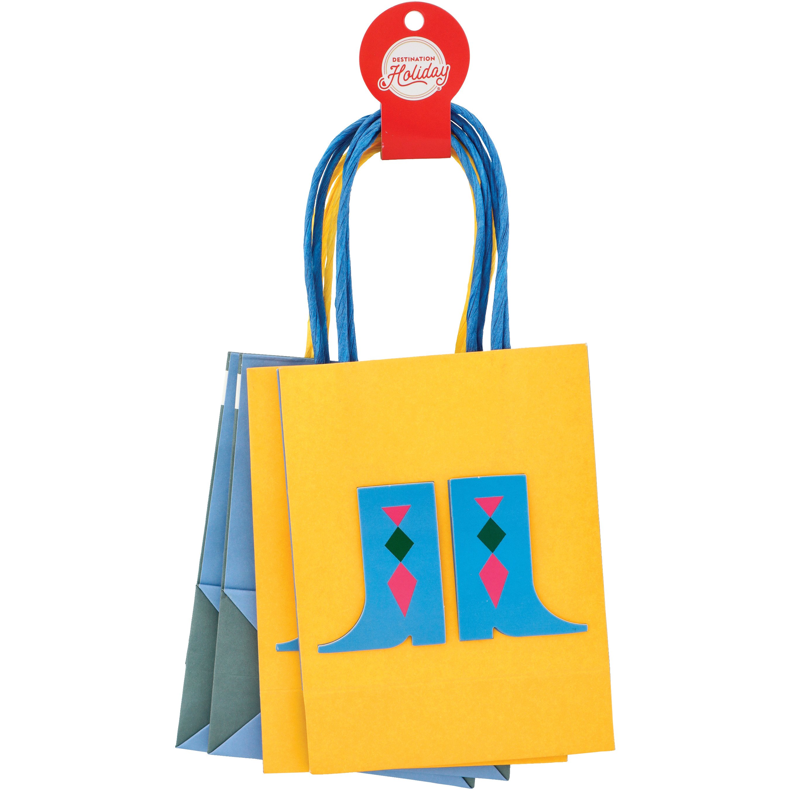 Destination Holiday Santa & Boots Mini Gift Bags, 4 Pk Shop Gift wrap