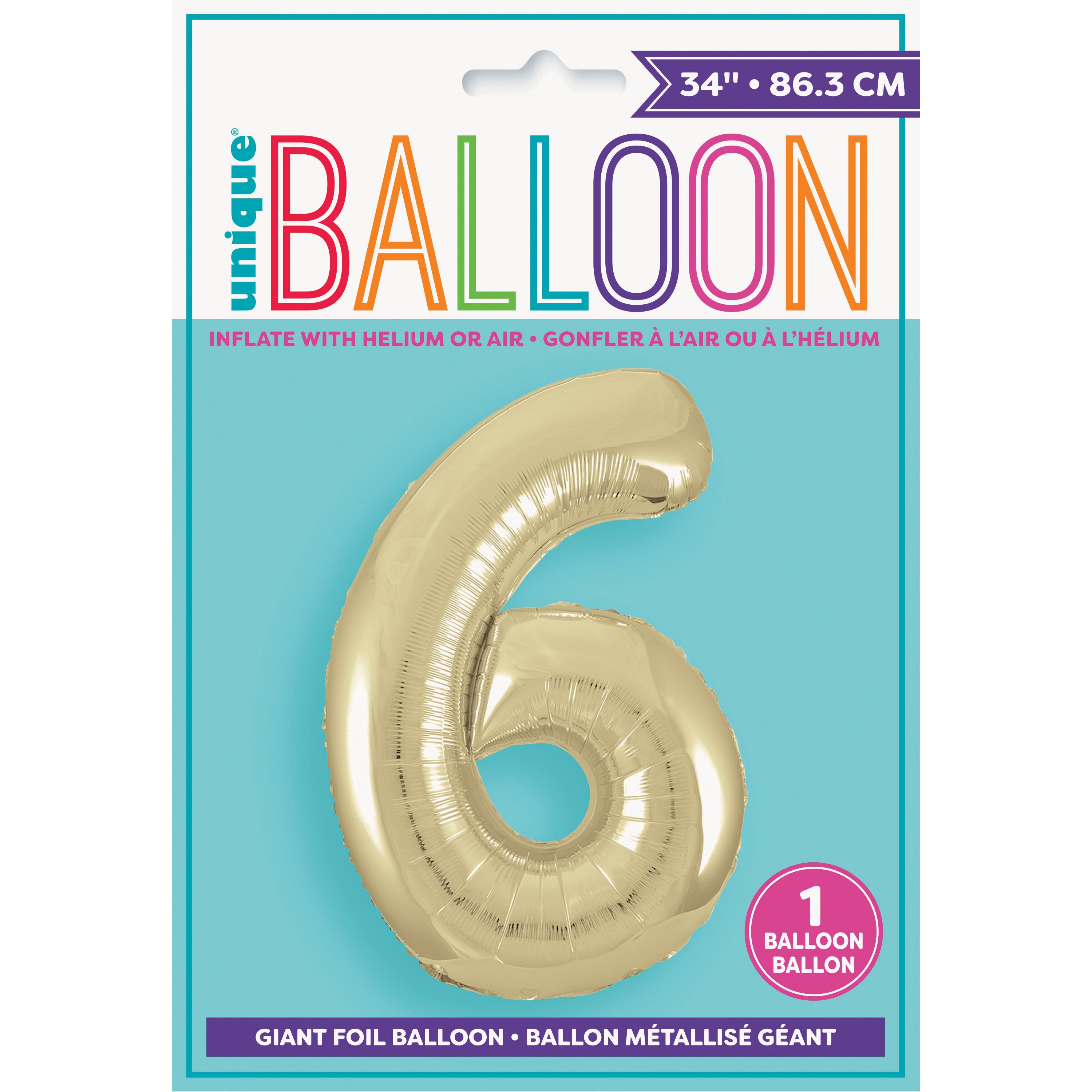 Unique Foil 6 Party Balloon Gold Shop Party Decor at HEB