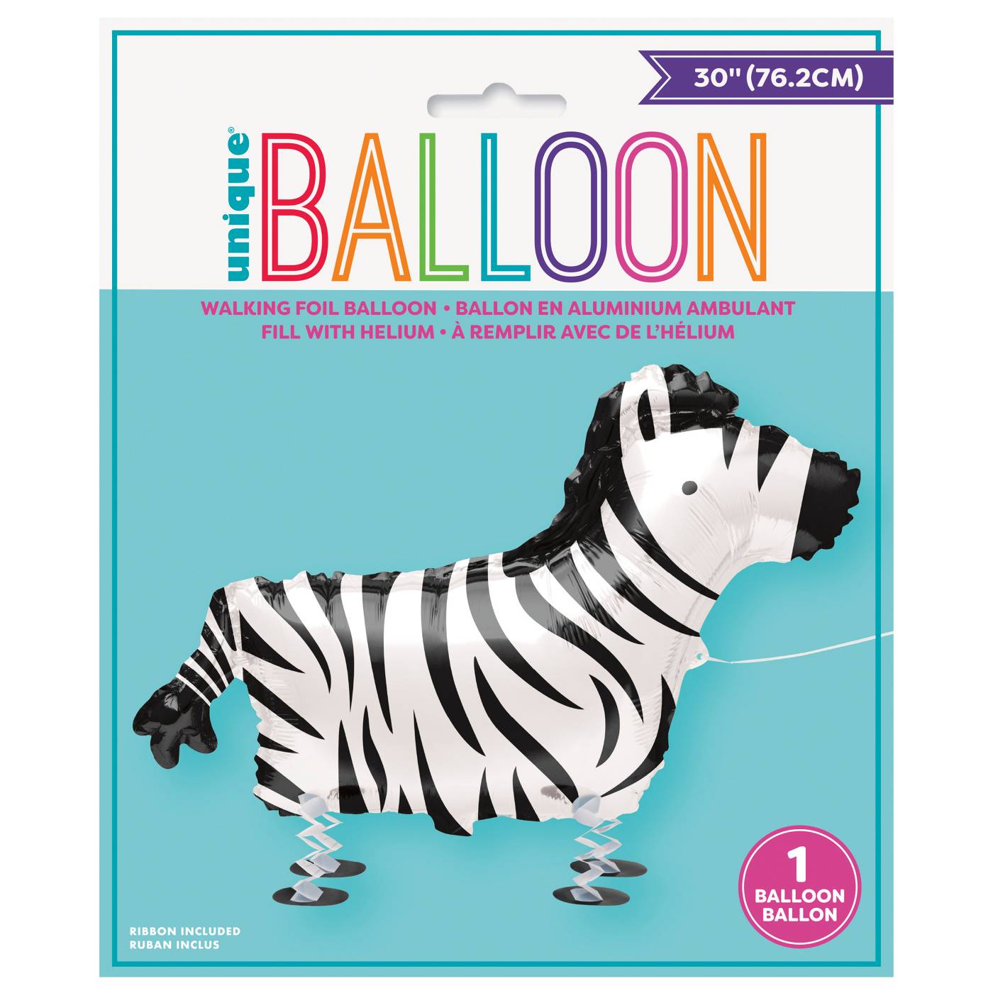 unique Zebra Standing Party Balloon; image 1 of 2