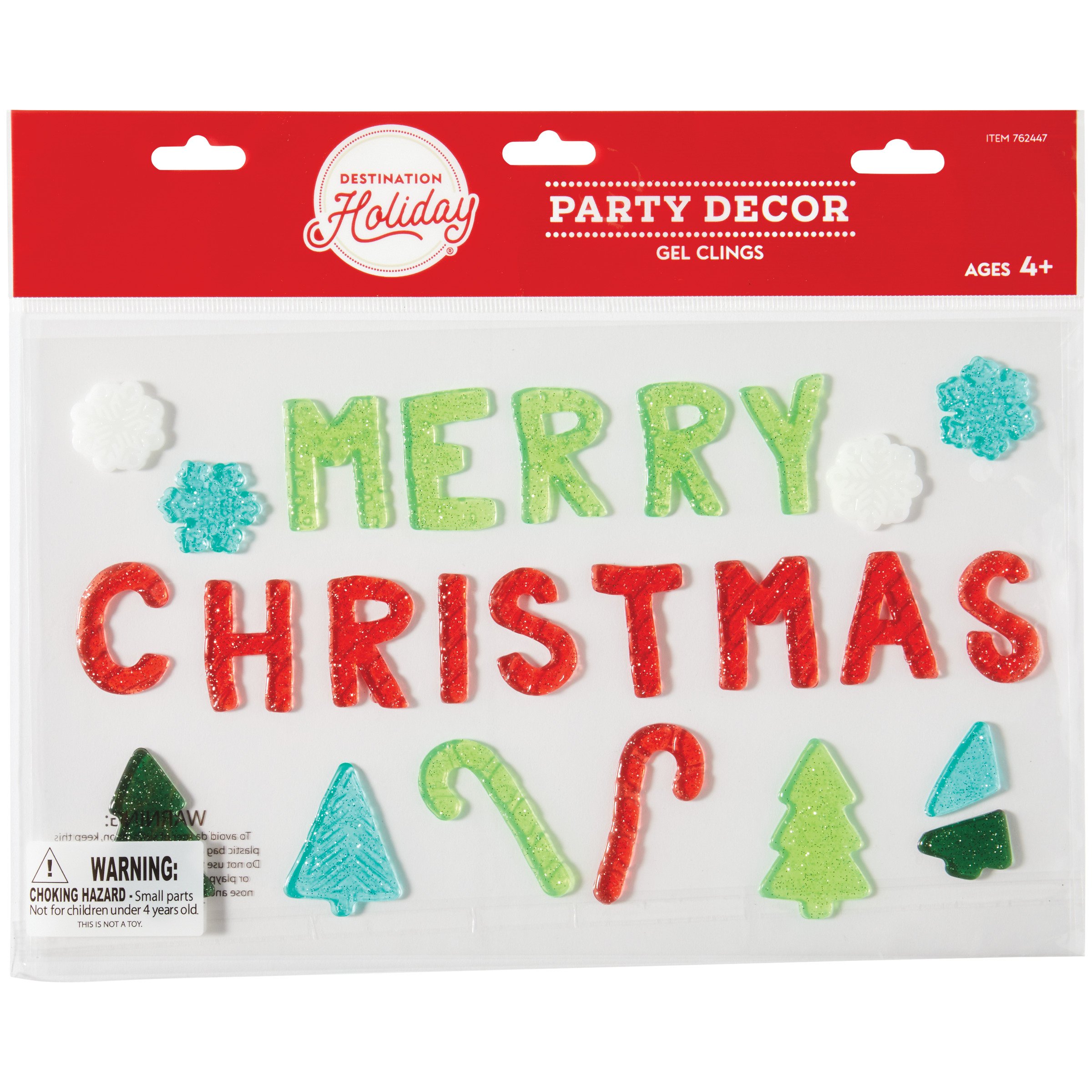 Destination Holiday Merry Christmas Gel Clings Shop Party decor at HEB