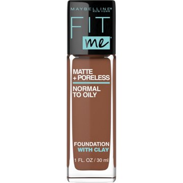 Maybelline Fit Me Matte + Poreless Foundation - 370 Deep Bronze, 1 oz