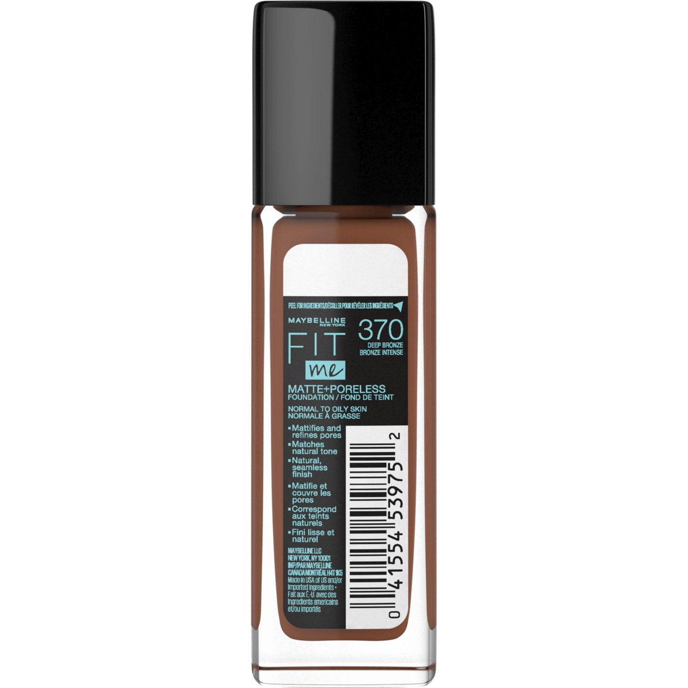 Maybelline Fit Me Matte + Poreless Foundation - 370 Deep Bronze; image 2 of 2