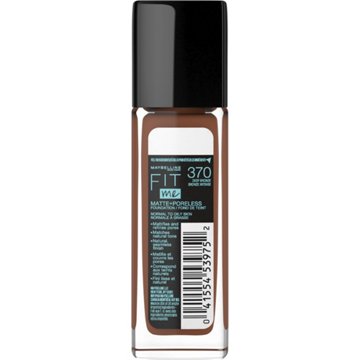 Maybelline Fit Me Matte + Poreless Foundation - 370 Deep Bronze, 1 oz