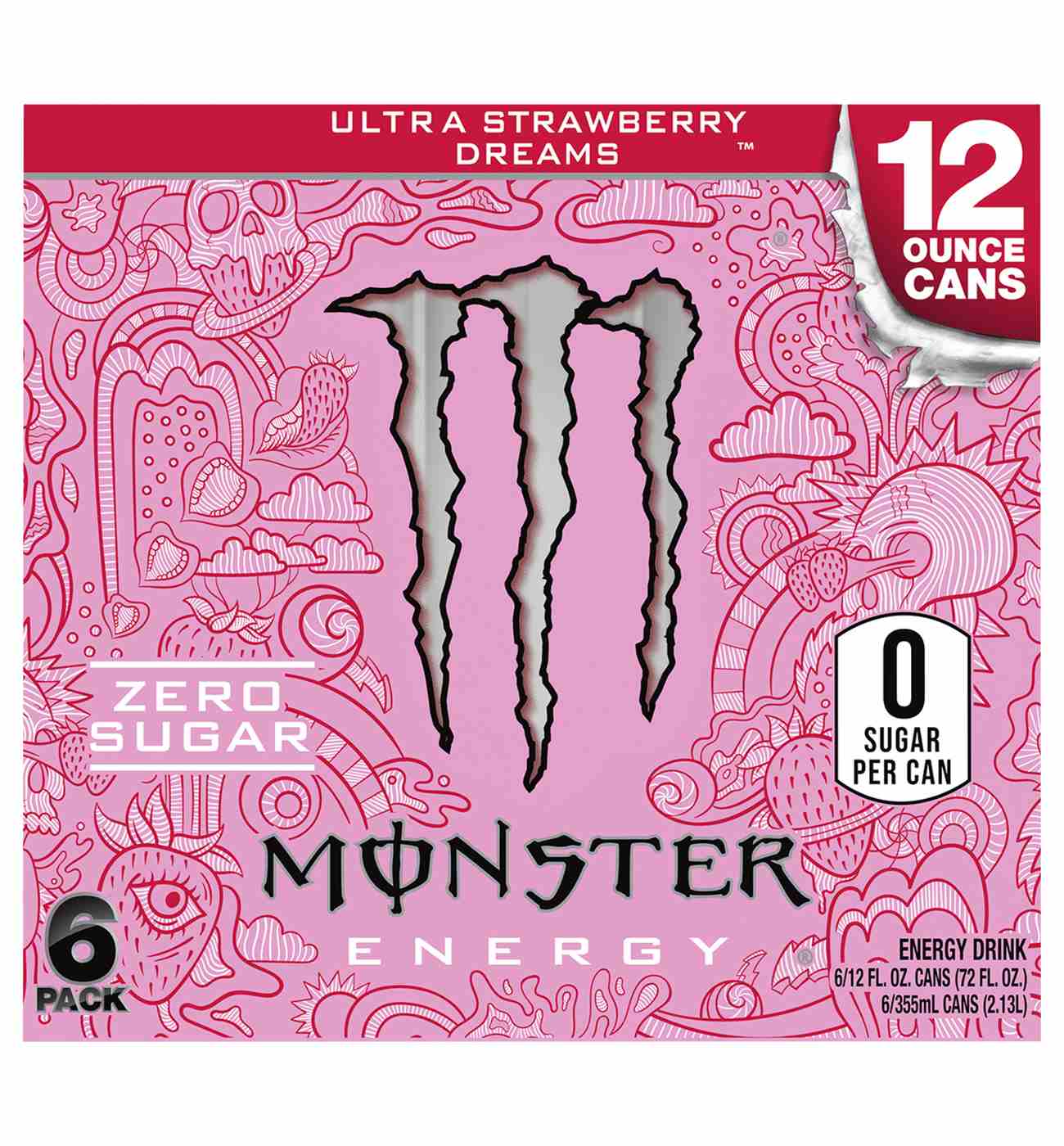 Monster Energy Ultra Strawberry Dreams Energy Drink 12 oz Cans; image 1 of 2