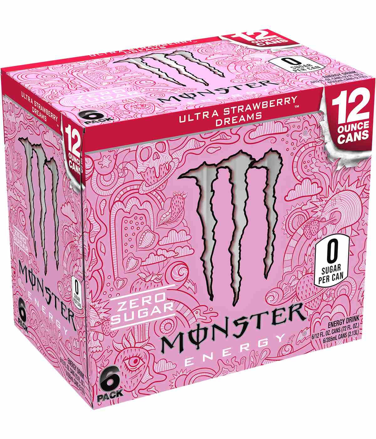 Monster Energy Ultra Strawberry Dreams Energy Drink 12 oz Cans; image 2 of 2