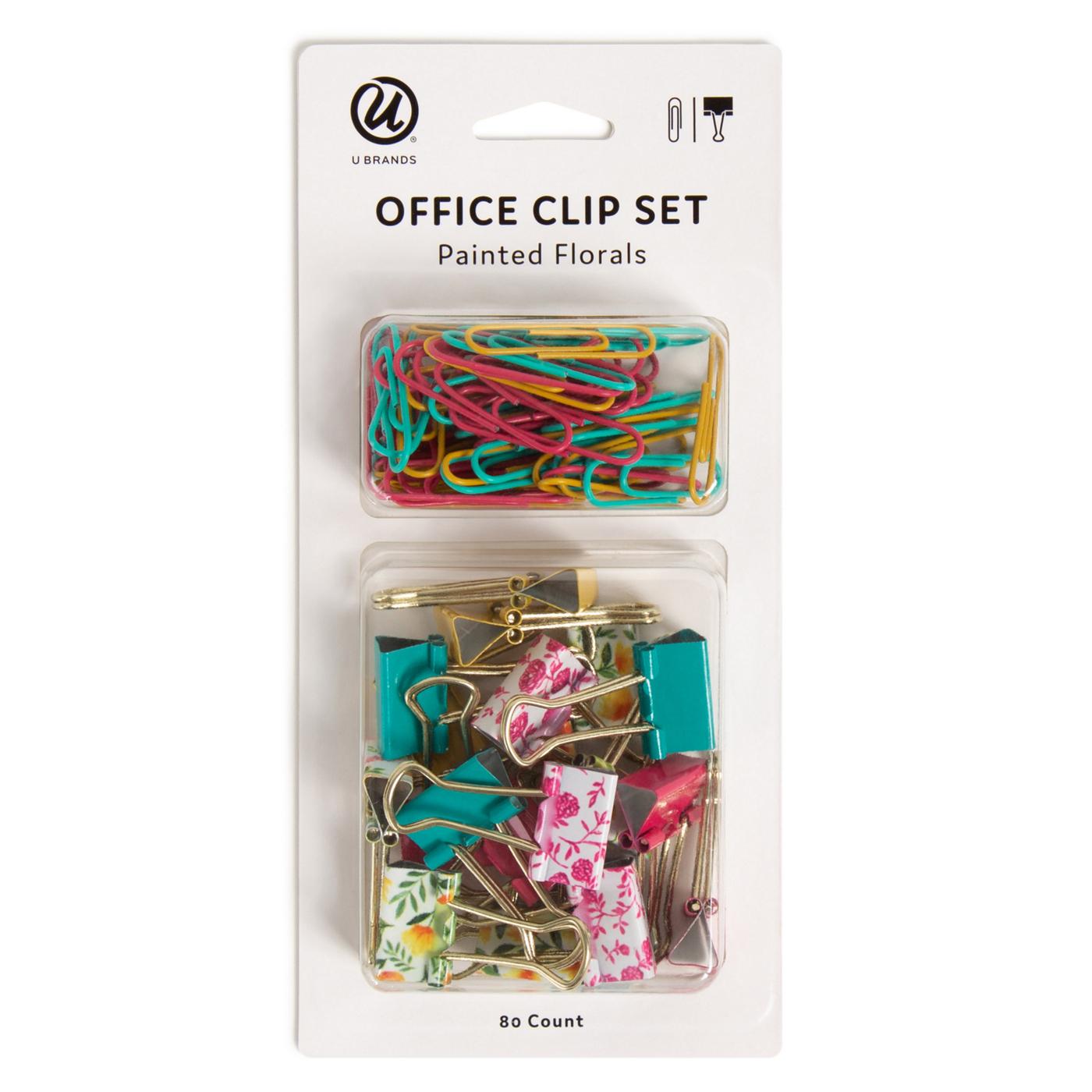 U Brands Office Clip Set - Painted Florals; image 1 of 3