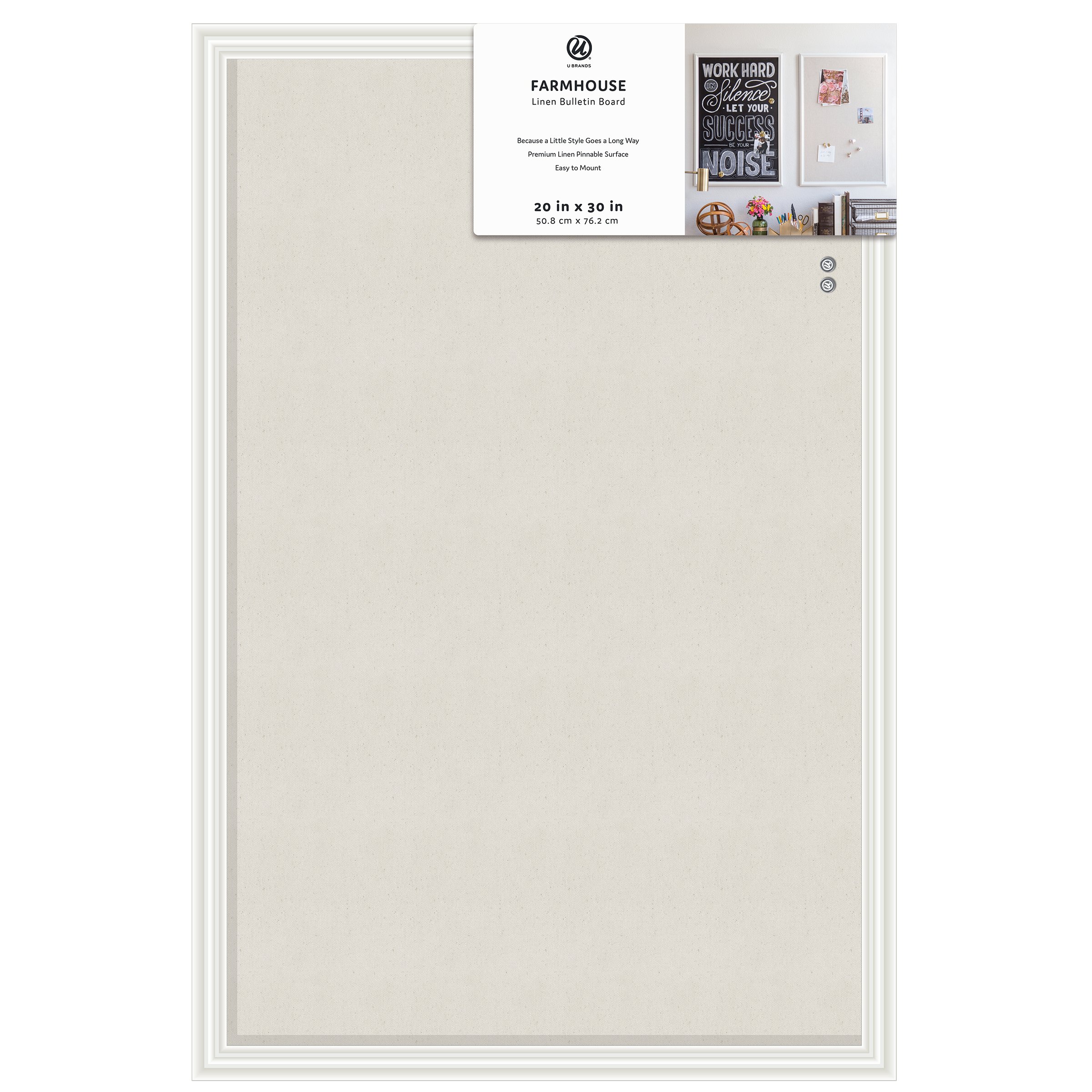 U Brands Farmhouse Wood Frame Linen Bulletin Board Shop Bulletin