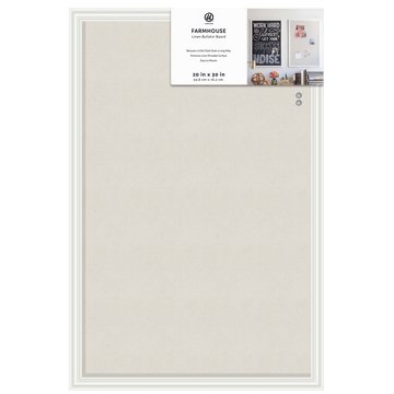 U Brands Farmhouse Linen Bulletin Board, 20" x 30"