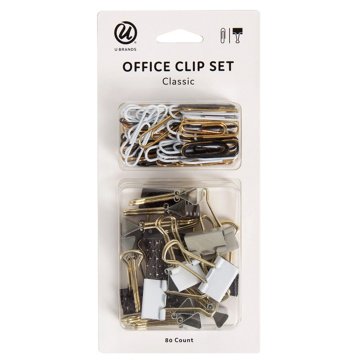 U Brands Office Clip Set - Classic, 80 pc