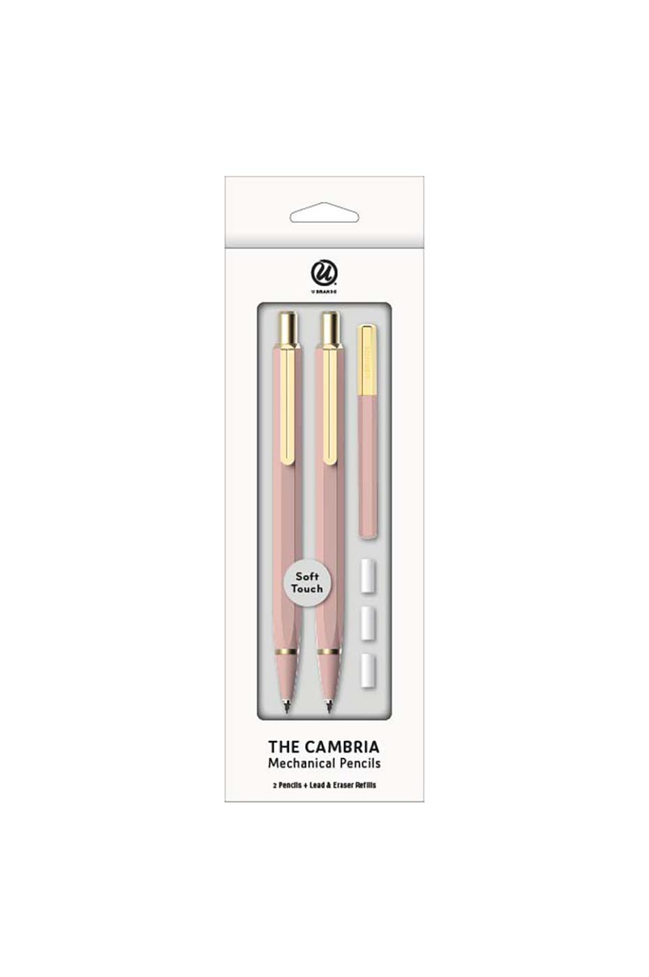 U Brands The Cambria 0.7mm Soft Touch Mechanical Pencil Set Blush