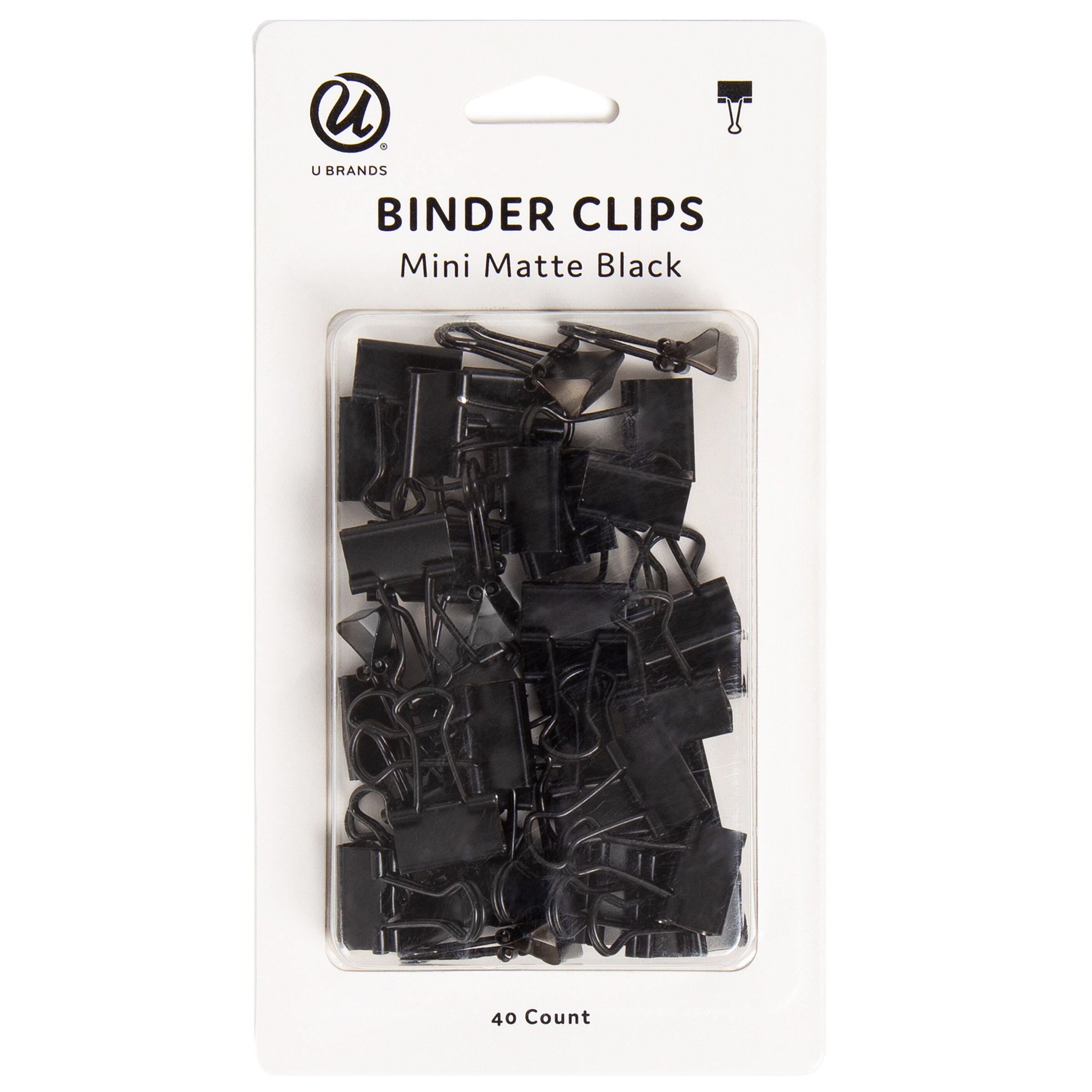 U Brands Mini Binder Clips - Matte Black