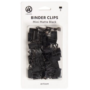 U Brands Mini Binder Clips - Matte Black, 40 ct
