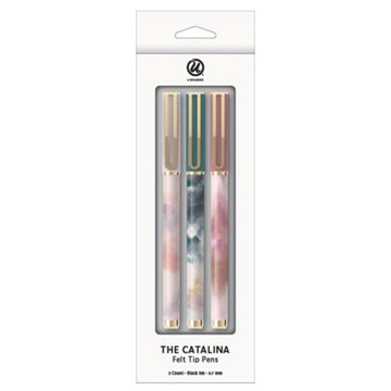 U Brands The Catalina 0.7mm Soft Dye Felt Tip Pens - Black Ink, 3 pk