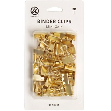 U Brands Mini Binder Clips - Gold, 40 ct