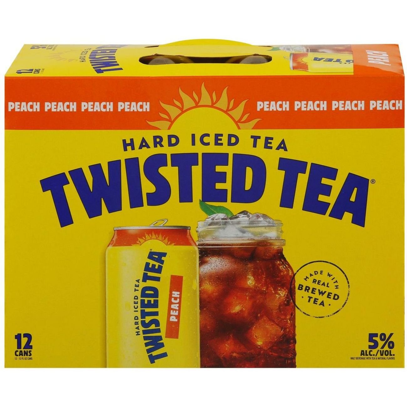 Twisted Tea Peach Hard Iced Tea 12 pk Cans, 12 oz