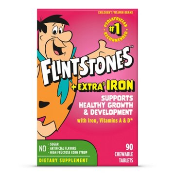 Flintstones Extra Iron Chewable Tablets, 90 ct