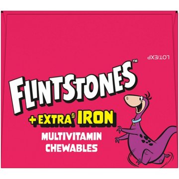 Flintstones Extra Iron Chewable Tablets, 90 ct
