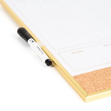 U Brands Metal Frame 4-in-1 Dry Erase Planner Board, 16" x 20"