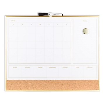 U Brands Metal Frame 4-in-1 Dry Erase Planner Board, 16" x 20"