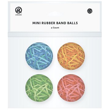 U Brands Mini Rubber Band Balls, 4 ct