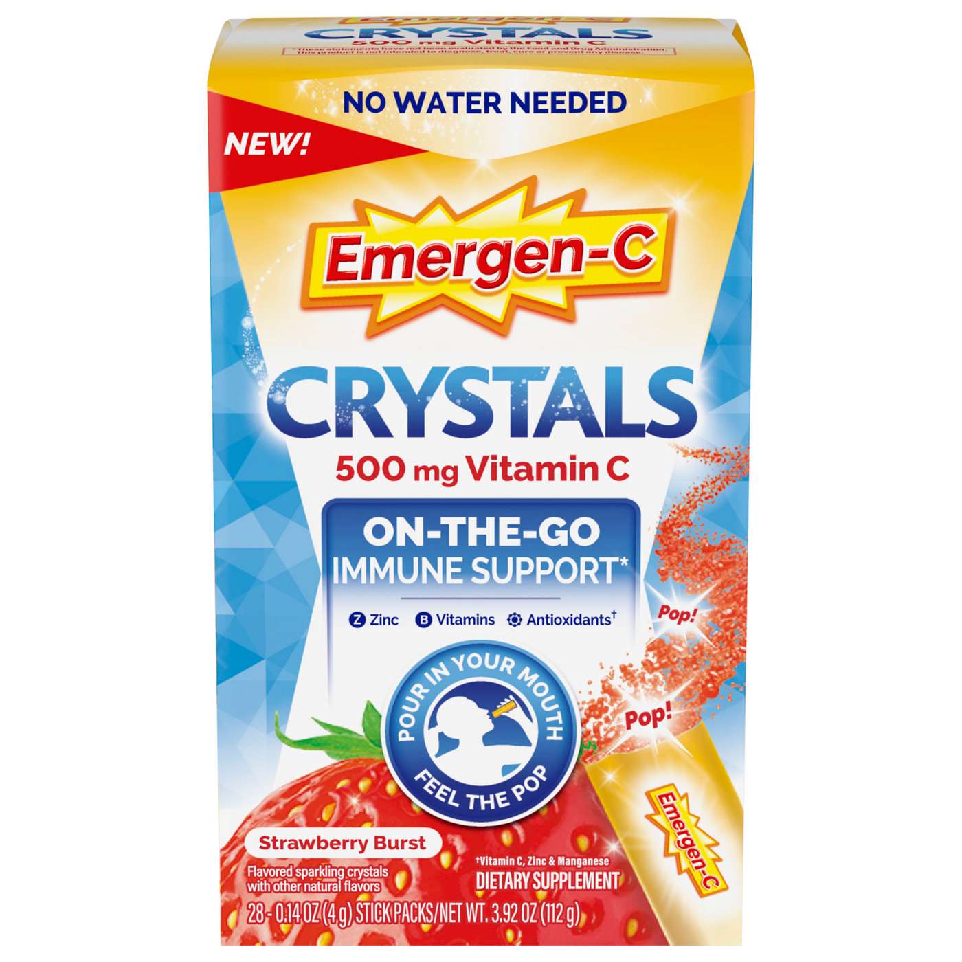 Emergen-C Crystals On-The-Go Packets - Strawberry Burst; image 1 of 8