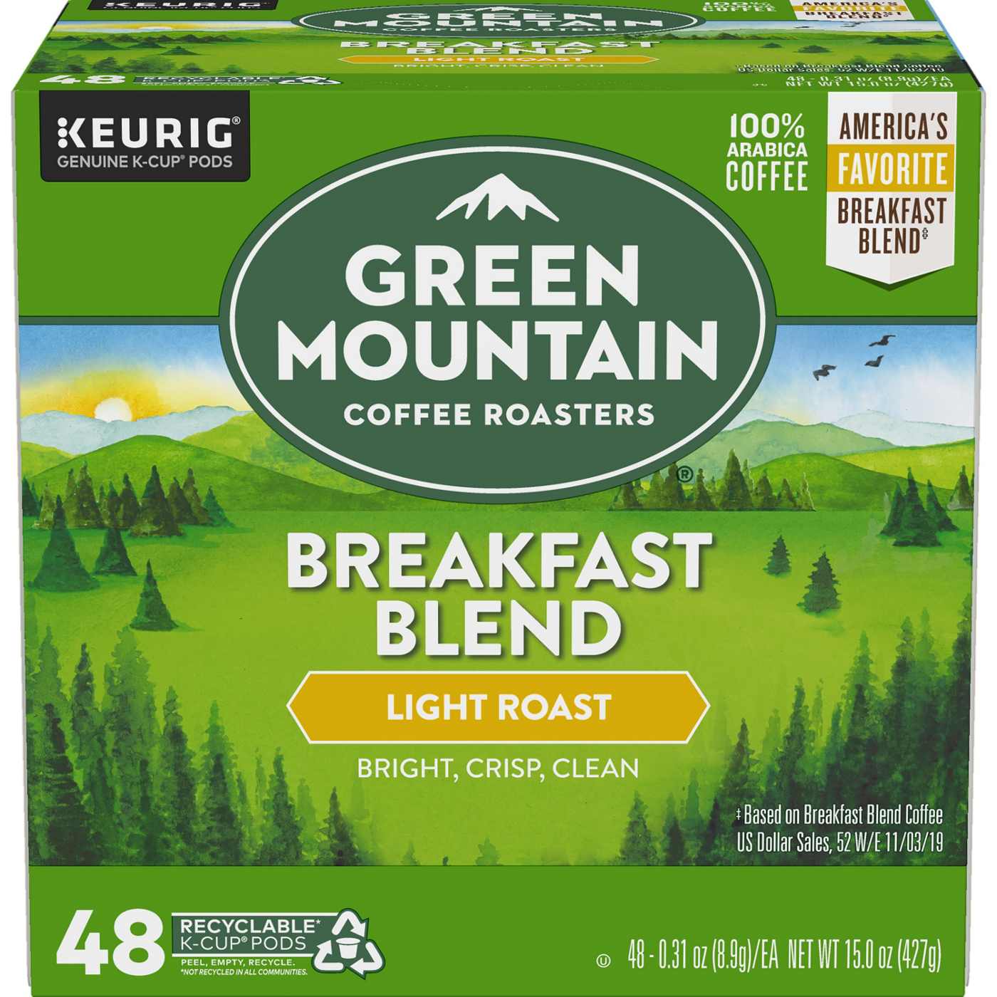 Green Mountain Coffee Breakfast Blend Light Roast Single Serve Coffee K-Cups; image 1 of 6