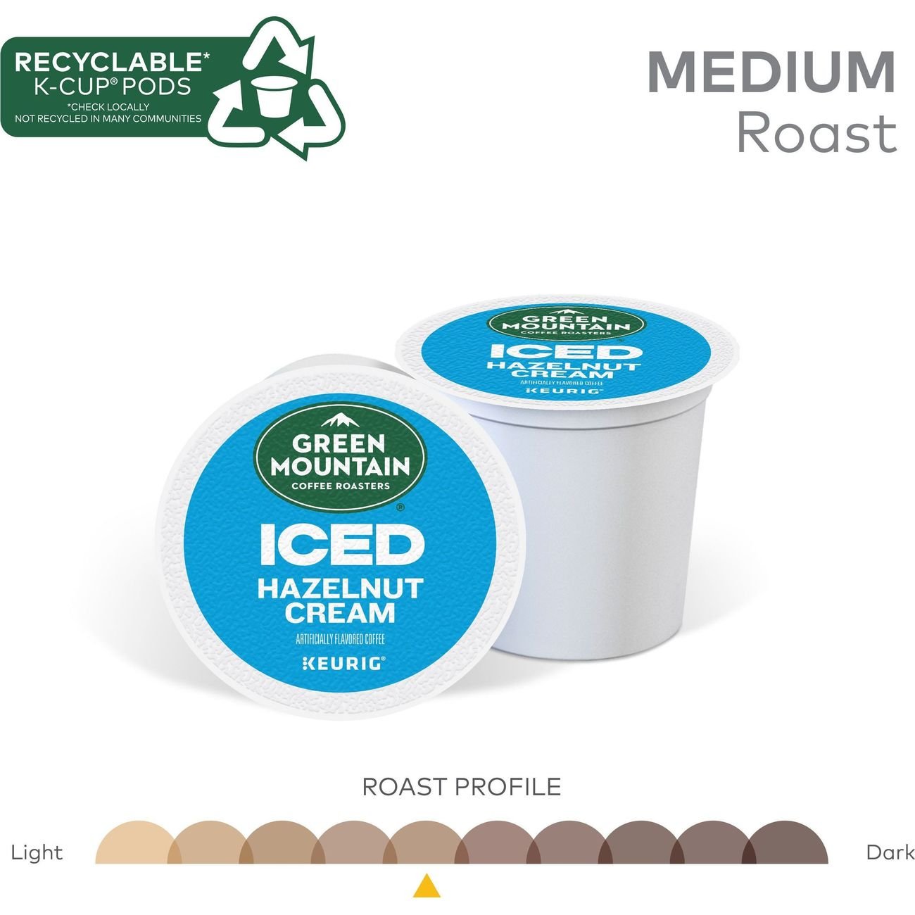 Green Mountain Coffee Brew Over Ice Hazelnut Cream Single Serve