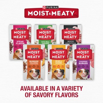 Moist & Meaty Purina Soft Dog Food Pouches - Steak Flavor