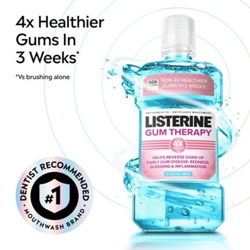 Listerine Gum Therapy Antiplaque & Gingivitis Antiseptic Mouthwash - Glacier Mint, 16.9 oz
