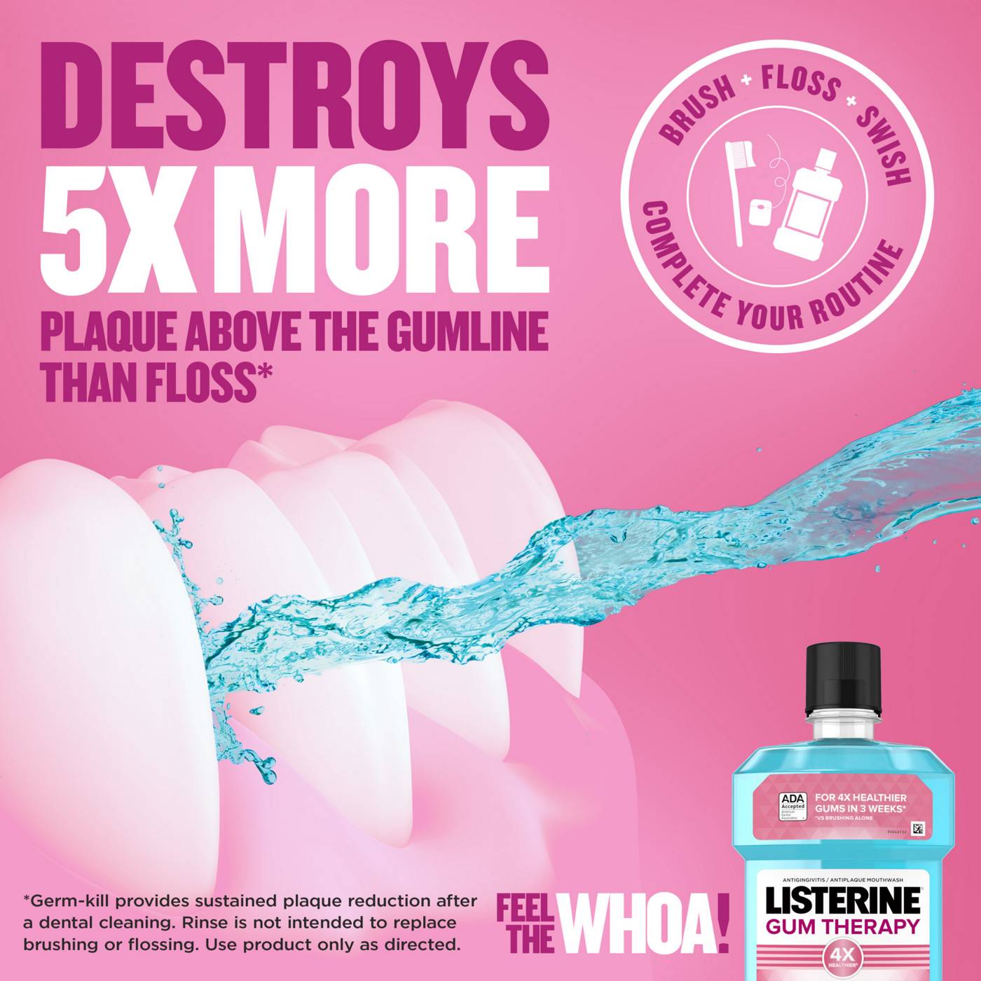 Listerine Gum Therapy Antiplaque & Gingivitis Antiseptic Mouthwash - Glacier Mint; image 5 of 6