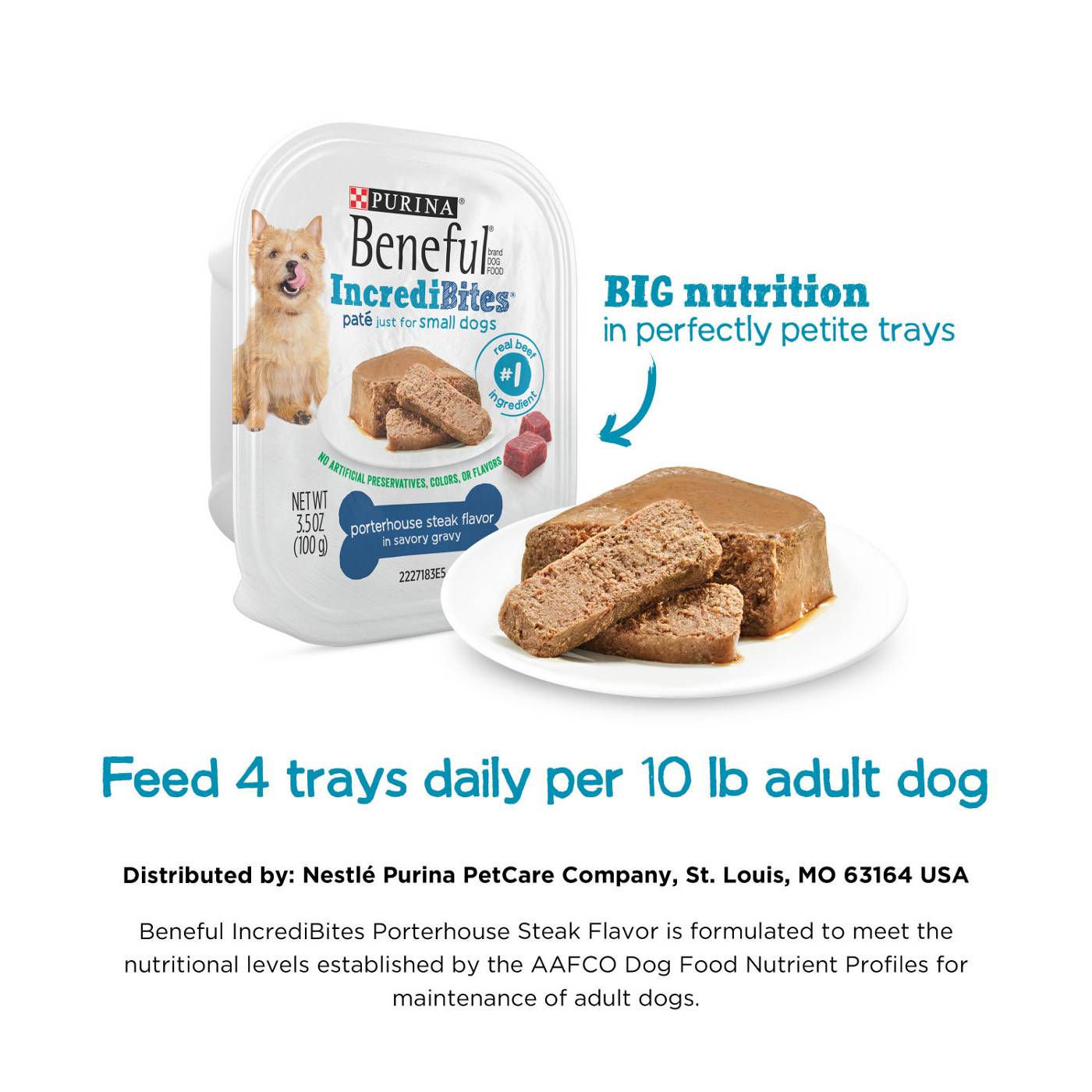 Beneful Beneful IncrediBites Pate Wet Dog Food for Small Dogs Porterhouse Steak Flavor in a Savory Gravy; image 5 of 5