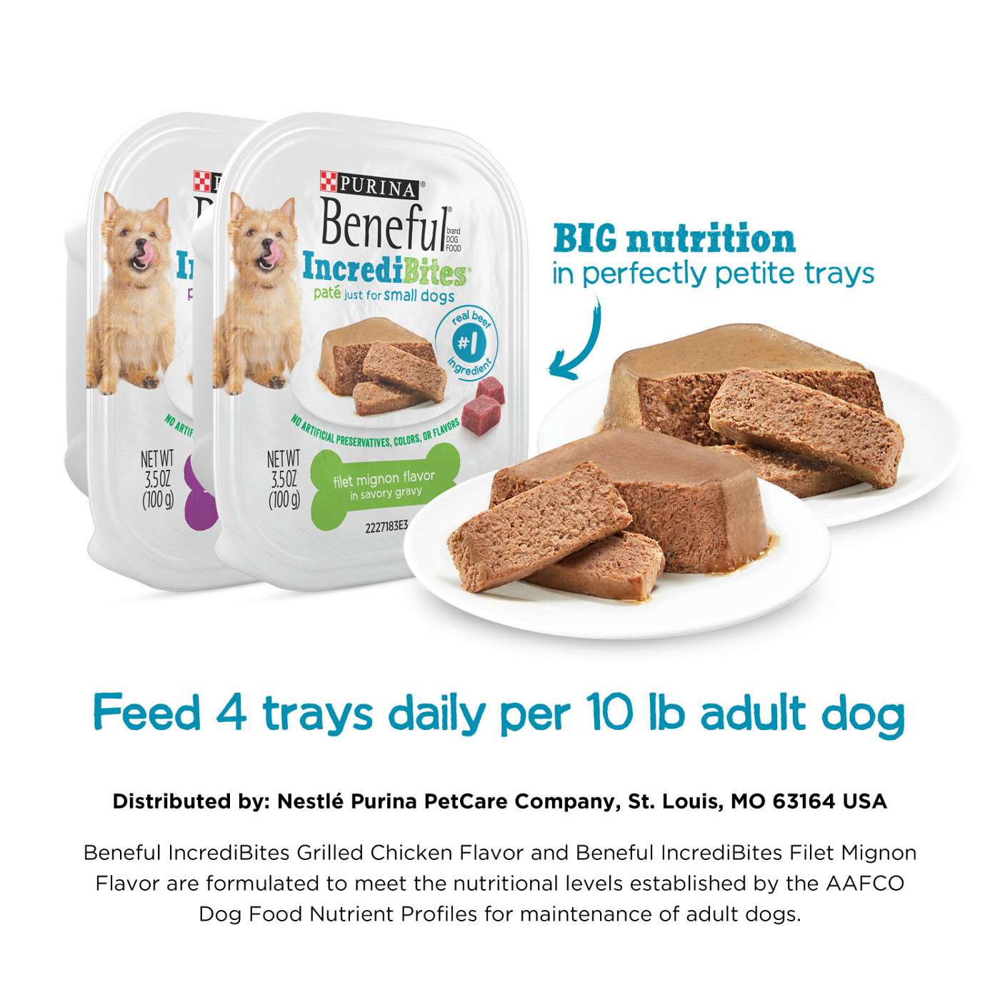 Beneful Beneful IncrediBites Grilled Chicken Flavor and Filet Mignon Flavor Wet Food for Small Dogs Variety Pack; image 3 of 7