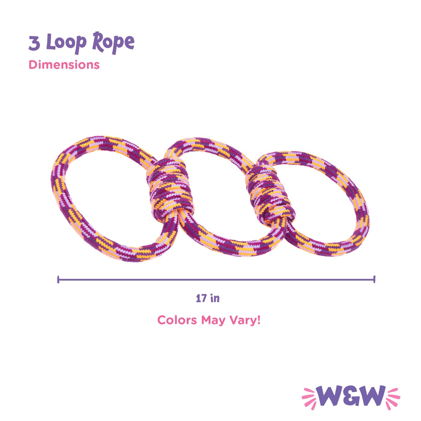 Woof & Whiskers 3 Loop Rope Dog Toy; image 2 of 3