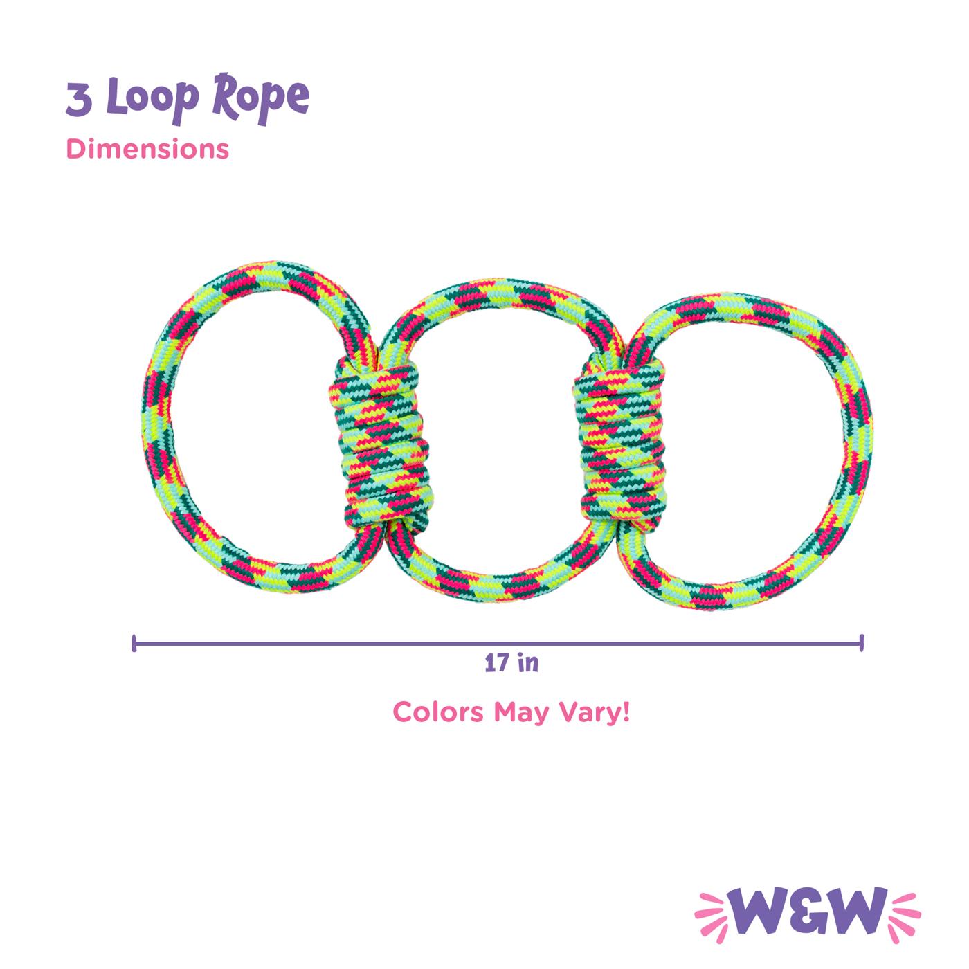 Woof & Whiskers 3 Loop Rope Dog Toy; image 2 of 3