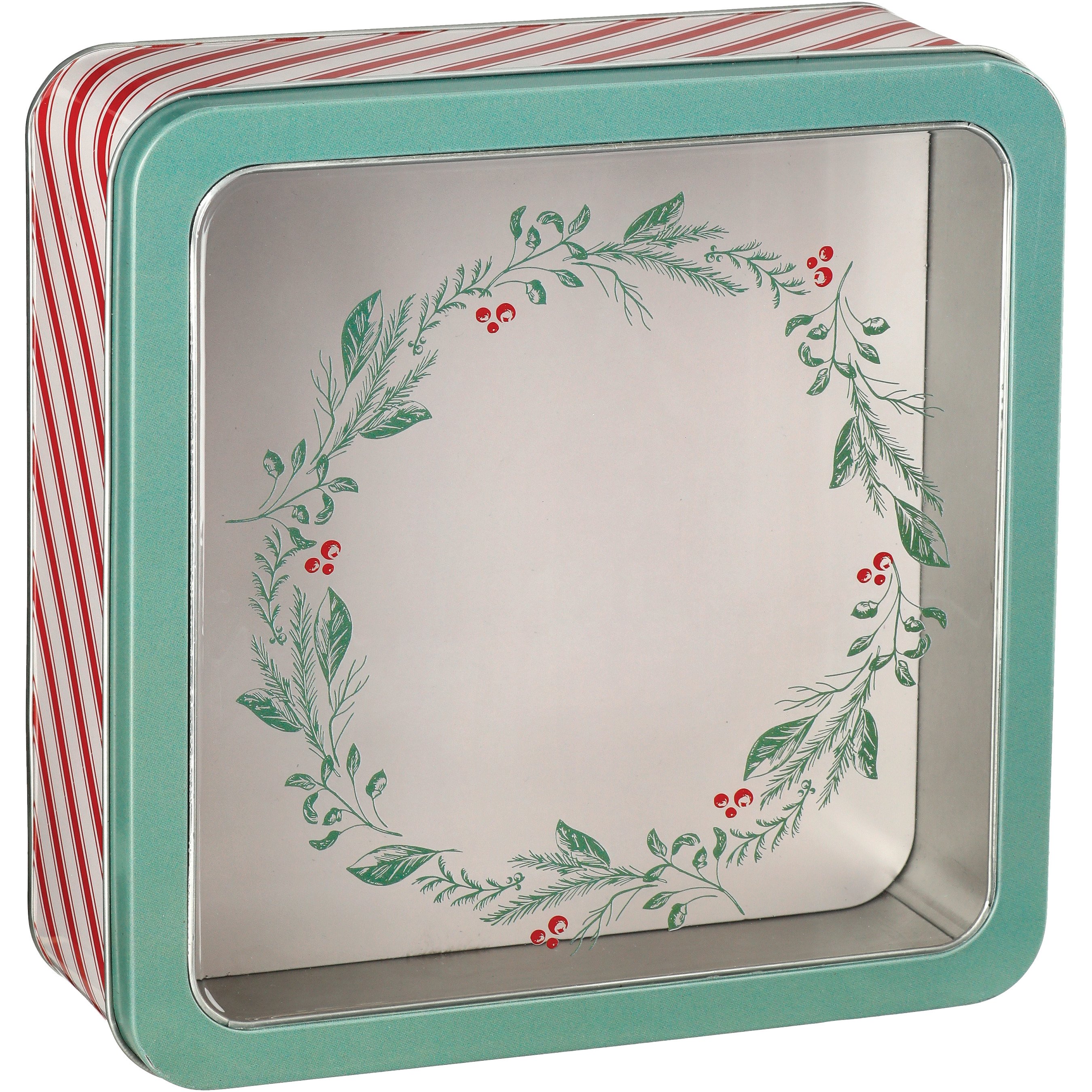 Destination Holiday Christmas Wreath Square Cookie Tin - Shop Food ...