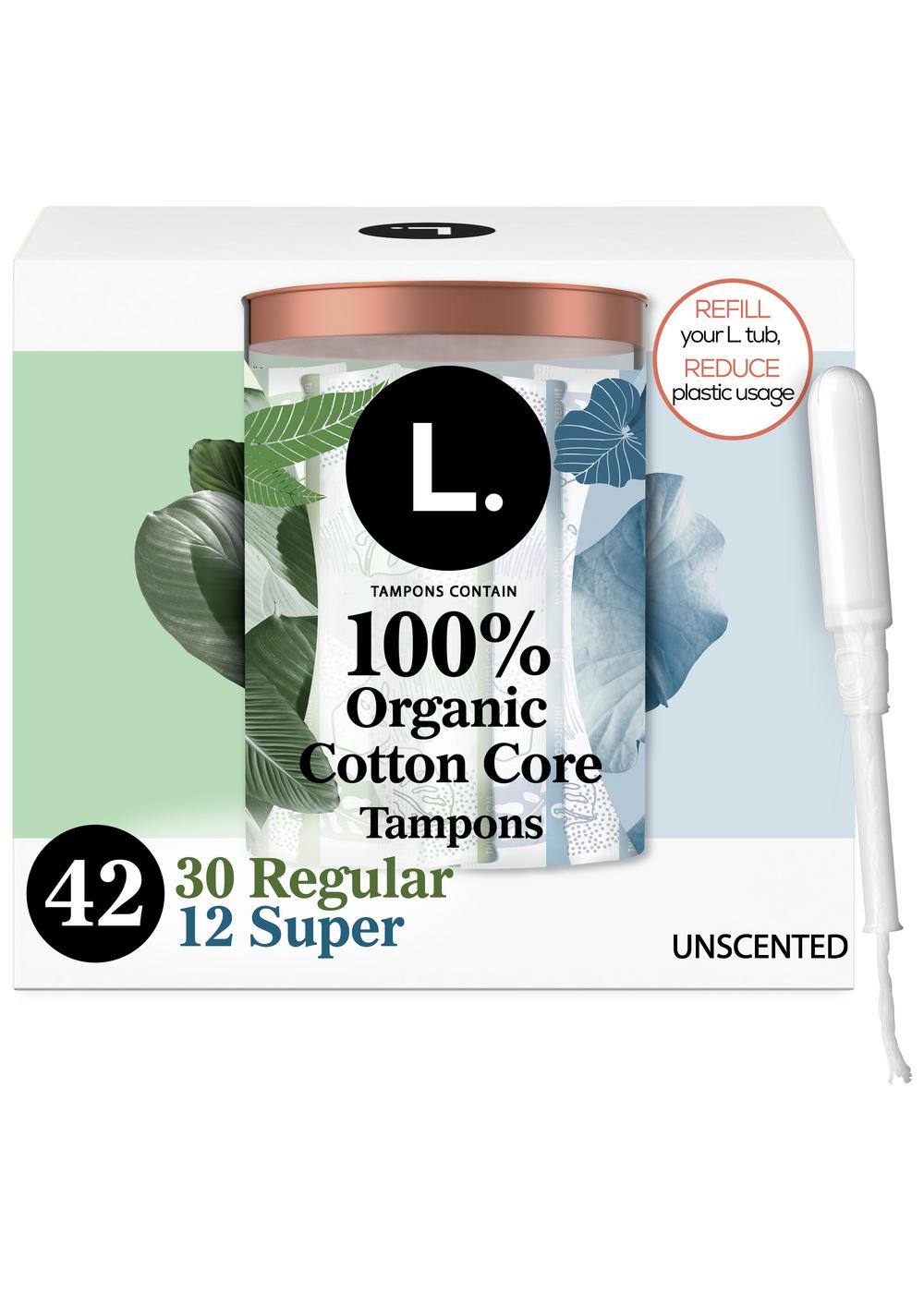 Buy L. Organic Cotton Tampons Regular Absorbency at