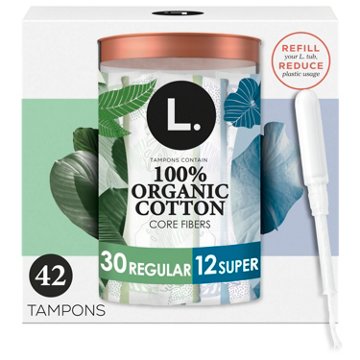 L. Organic Cotton Core Tampons - Regular + Super