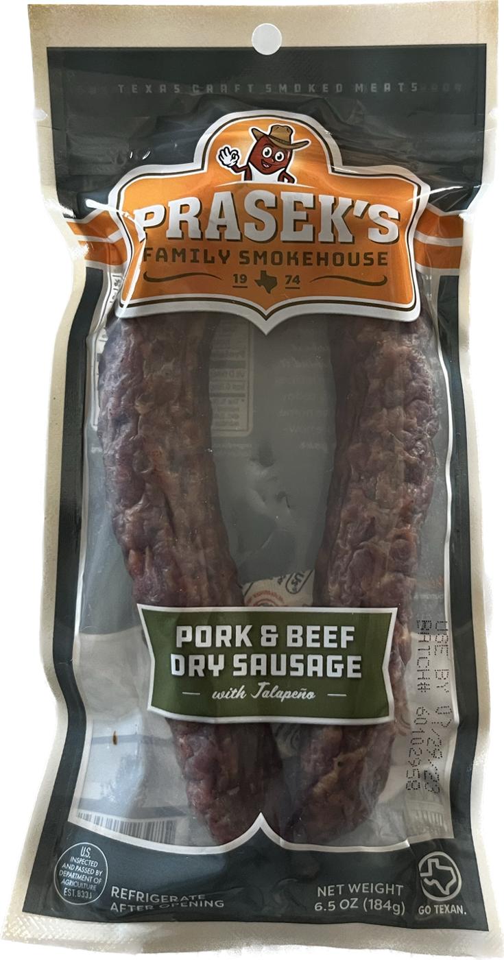 Prasek's Jalapeno Pork & Beef Dry Sausage; image 1 of 2