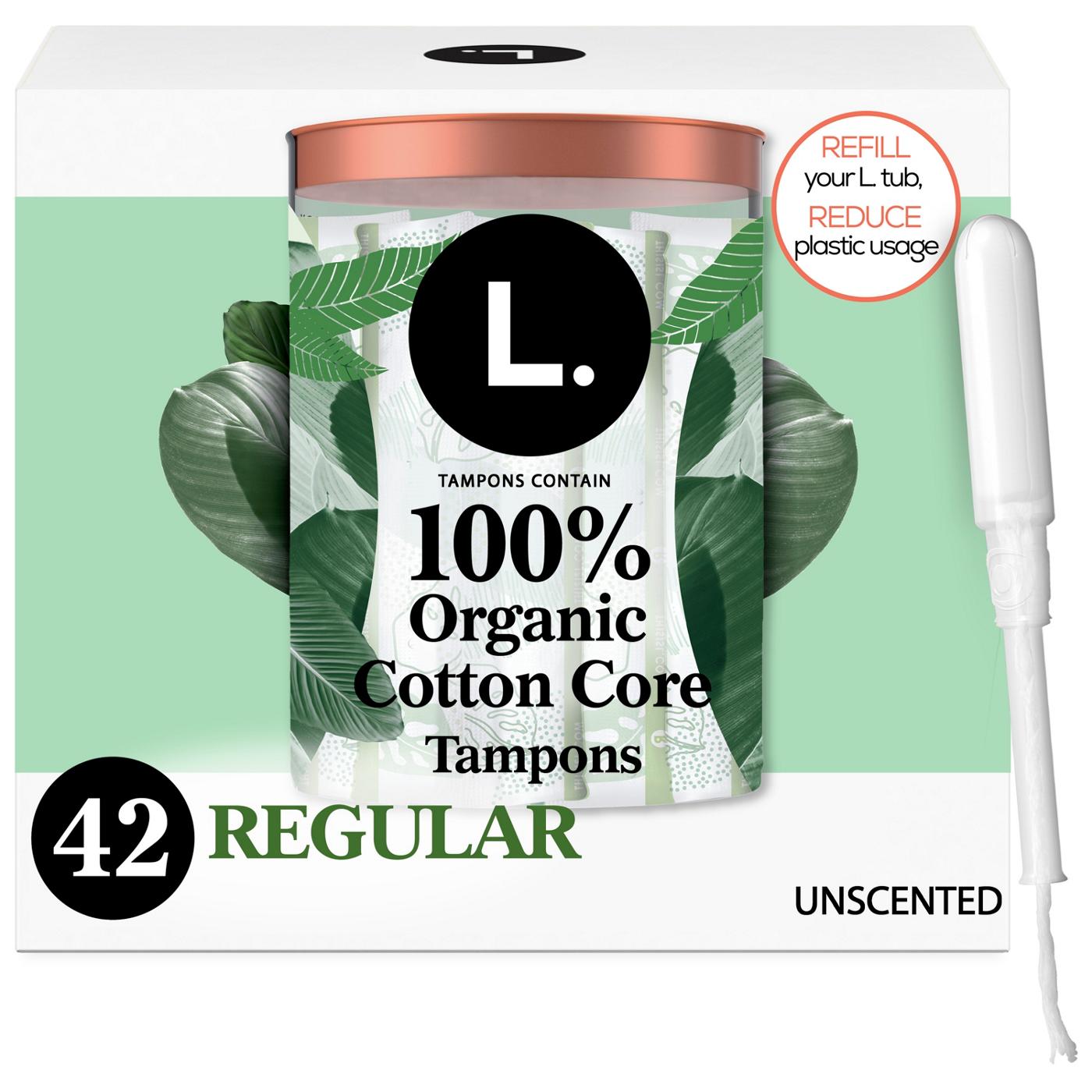 L. Organic Cotton Core Tampons - Regular; image 1 of 10