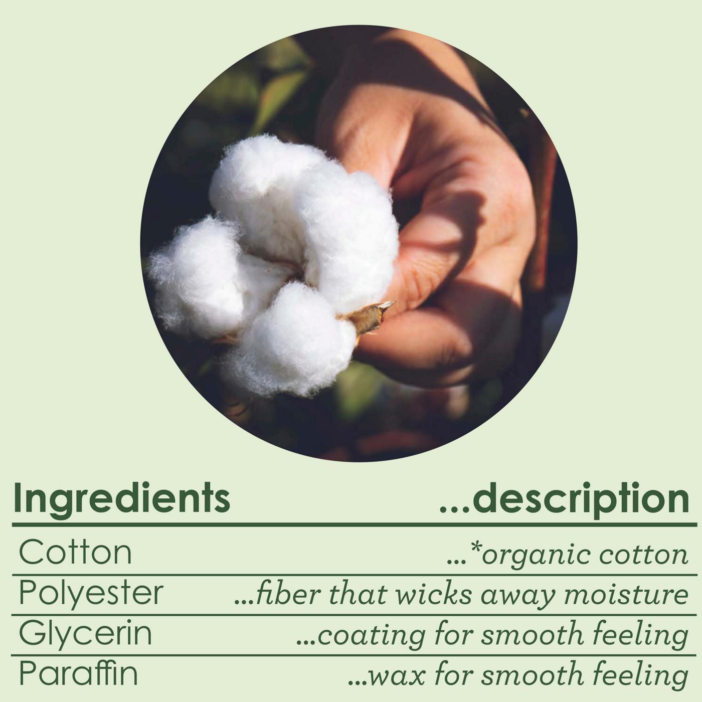 L. Organic Cotton Core Tampons - Regular; image 4 of 10