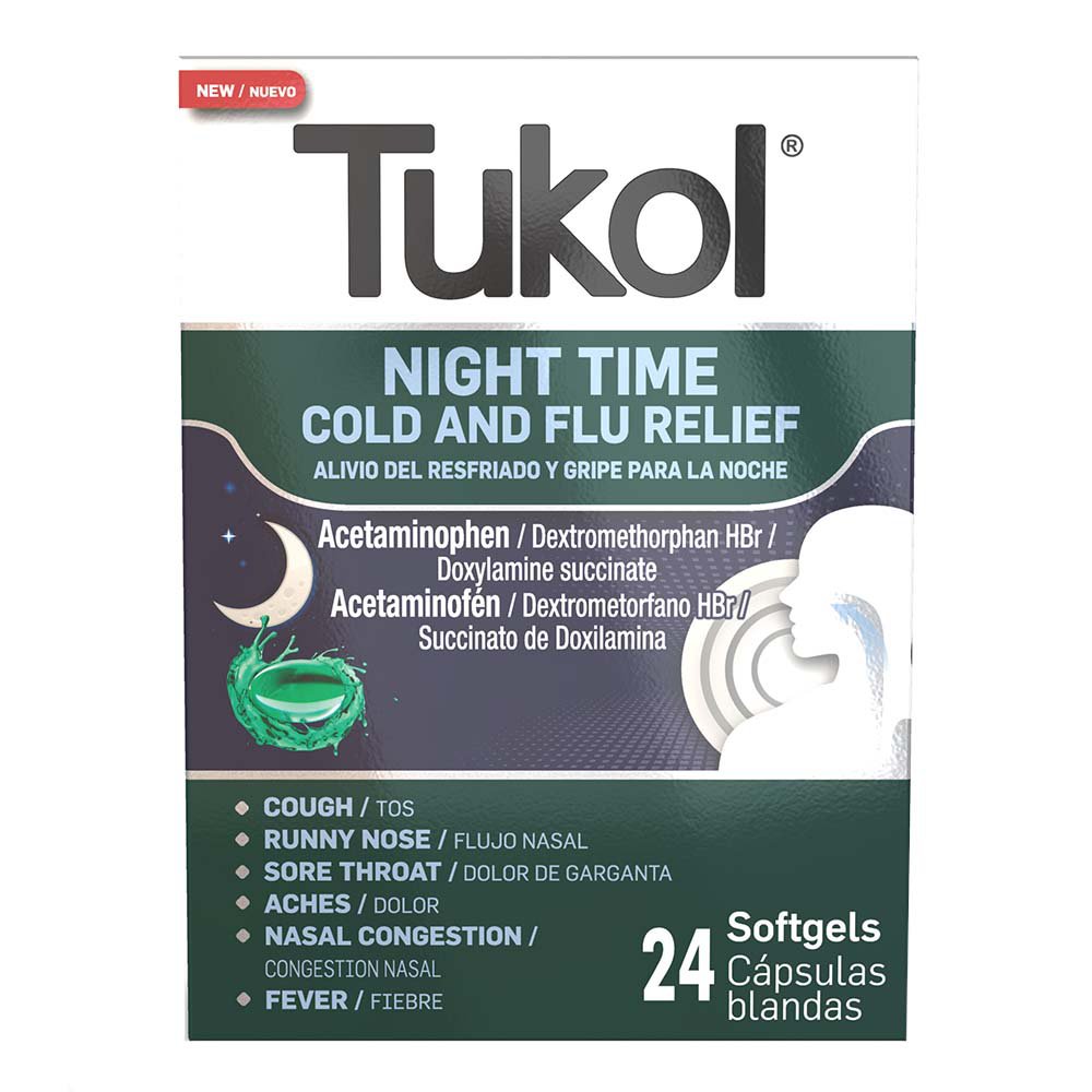 Tukol Night Time Cold And Flu Relief Softgels - Shop Cough, Cold & Flu at  H-E-B