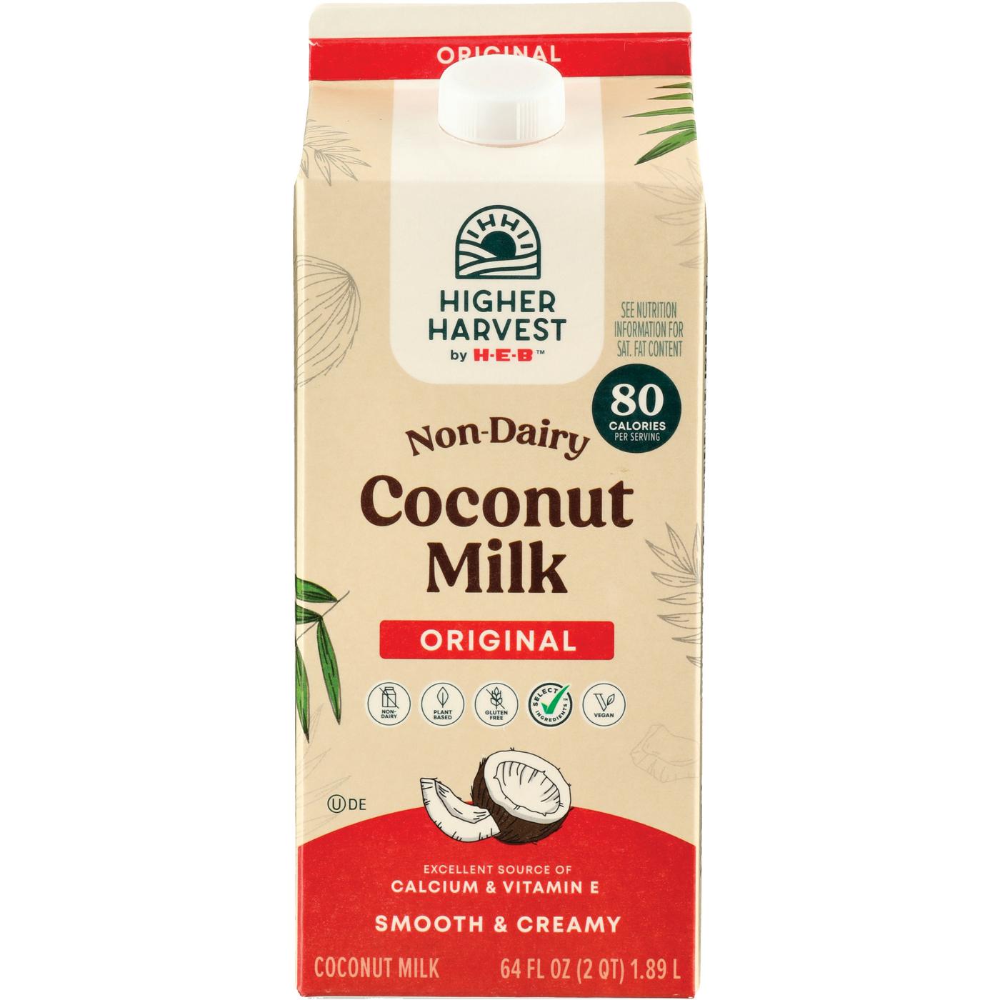 Higher Harvest by H-E-B Non-Dairy Coconut Milk – Original; image 1 of 2