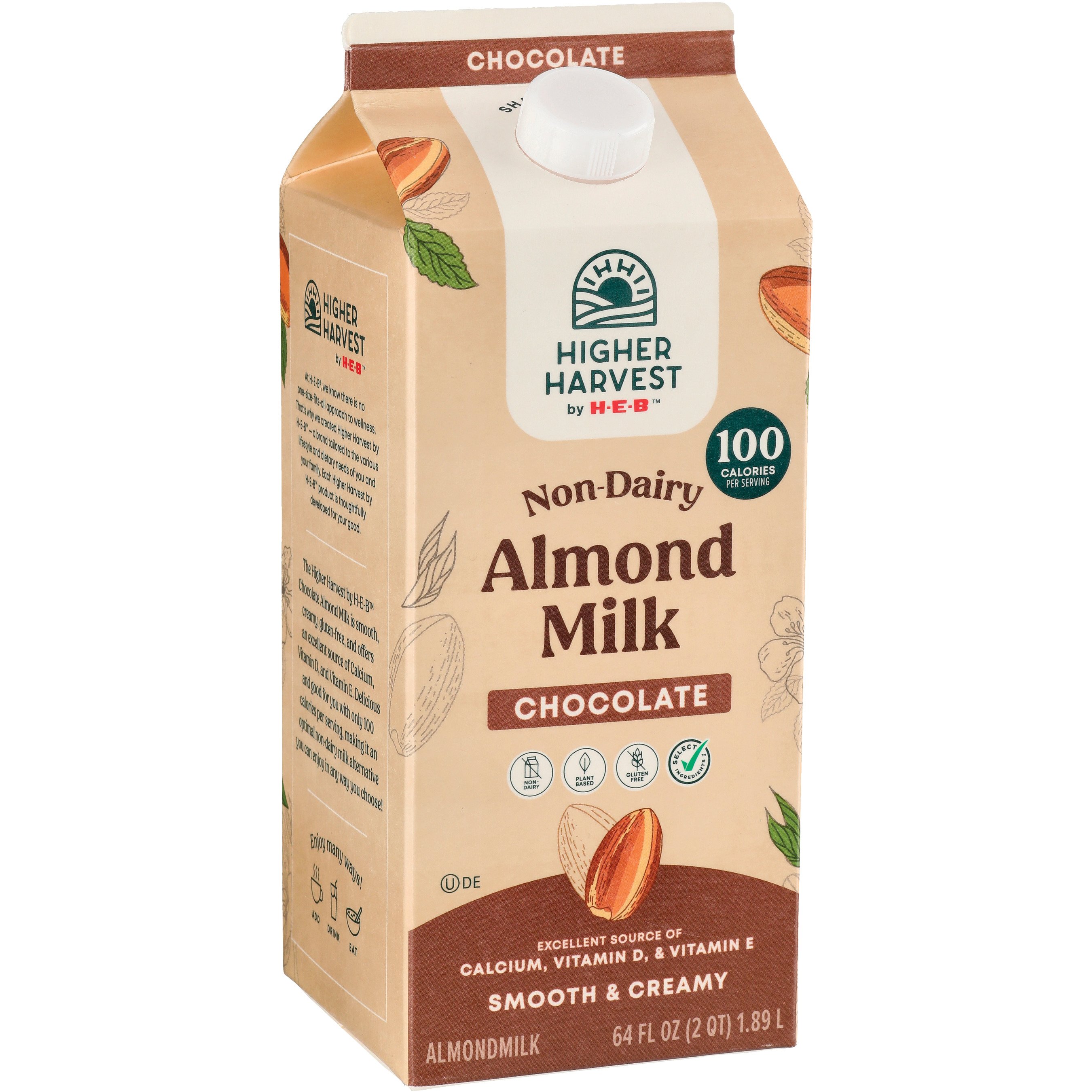 Higher Harvest By H-E-B Non-Dairy Almond Milk – Chocolate - Shop Milk At H-E-B