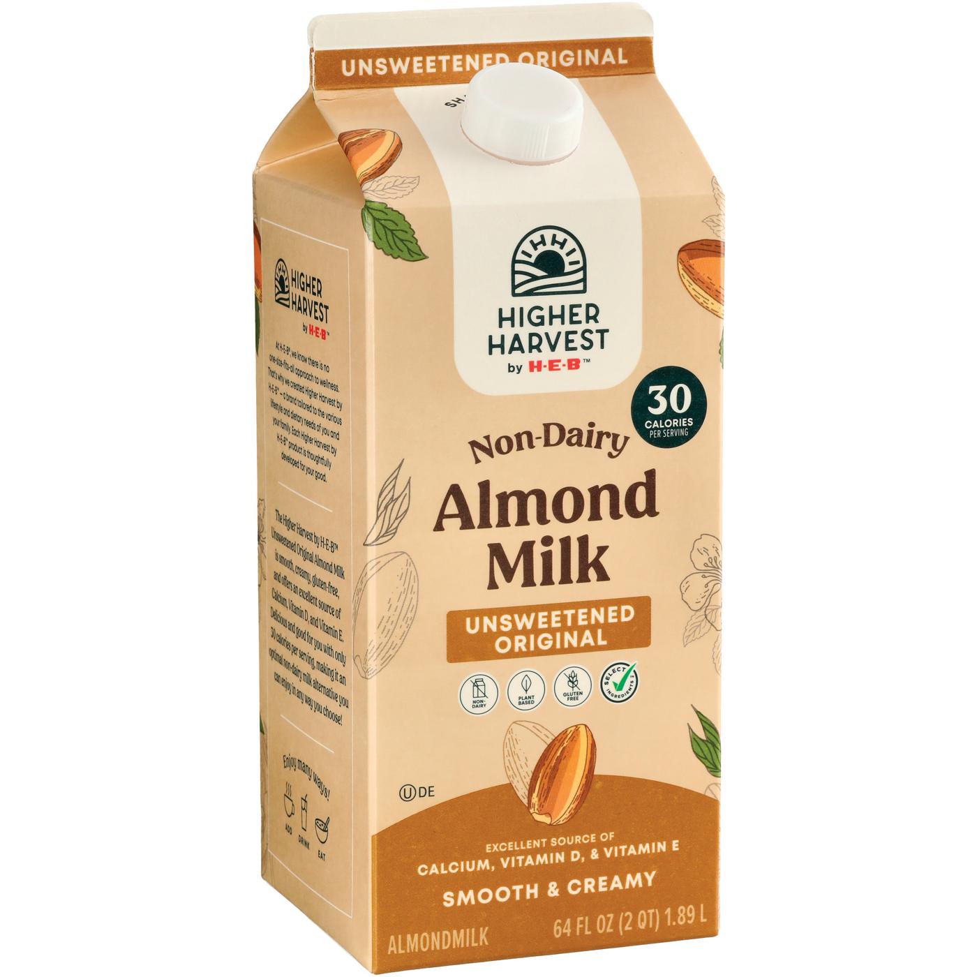 Higher Harvest by H-E-B Non-Dairy Almond Milk – Unsweetened Original; image 2 of 2