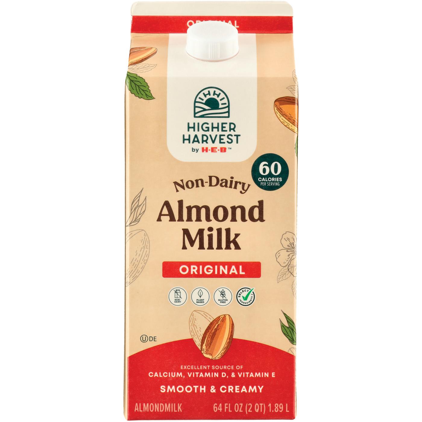 Higher Harvest by H-E-B Non-Dairy Almond Milk – Original; image 1 of 2