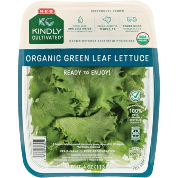 H-E-B Kindly Cultivated Fresh Organic Green Leaf Lettuce , 4 oz