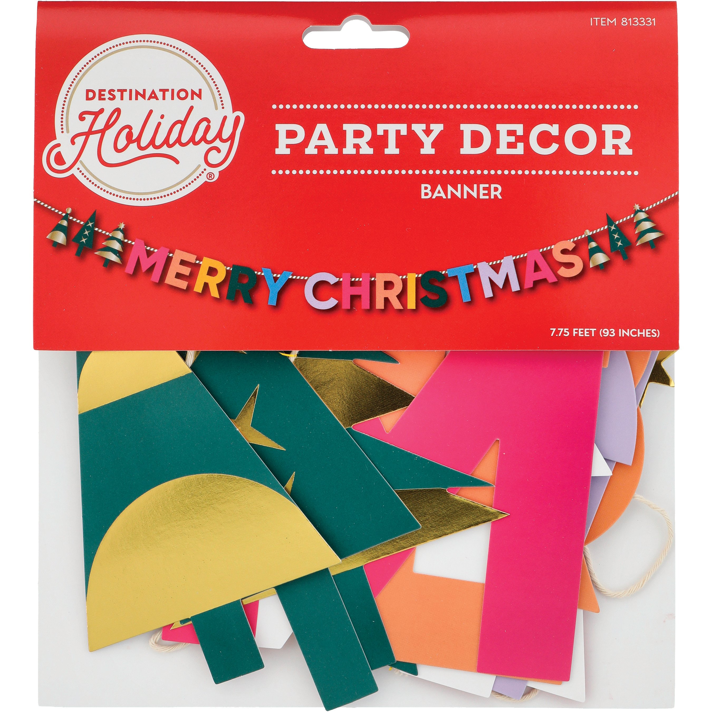 Destination Holiday Merry Christmas Tree Banner Shop Party decor at HEB