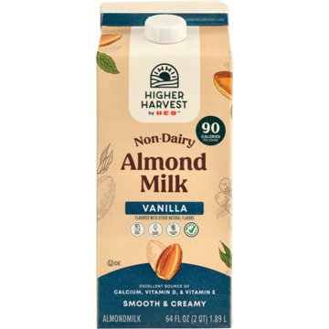 Higher Harvest by H-E-B Non-Dairy Vanilla Almond Milk, 1/2 gal