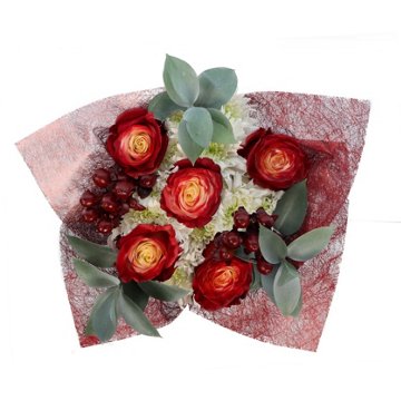 Floral Maroon & White Bouquet