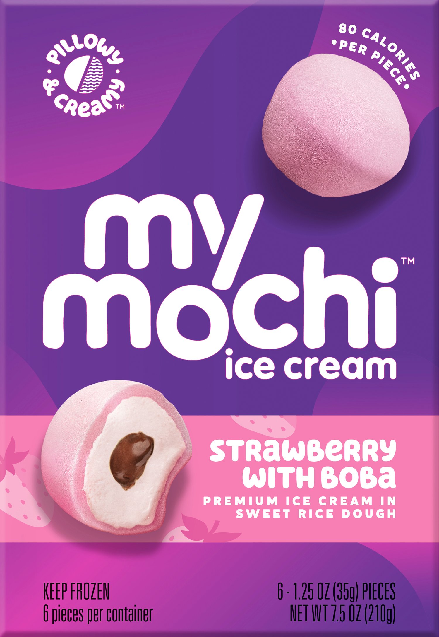 Bubbies Mochi Ice Cream, Strawberry